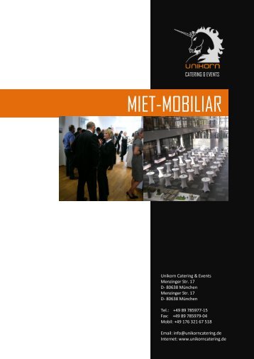 Mobiliar & Mietwäsche - Unikorn Catering