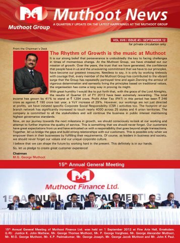 September Issue Newsletter - Muthoot Group
