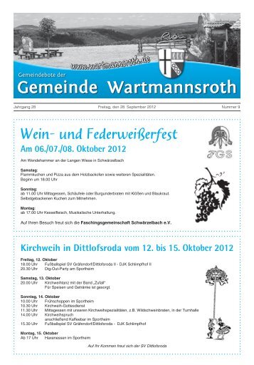 Gemeindebote - Gemeinde Wartmannsroth