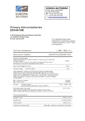 EUROPA ER34615 - Europa Batteries