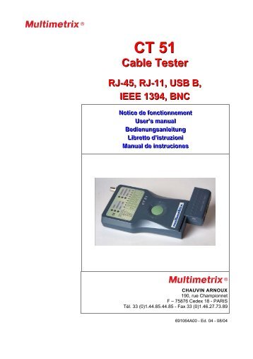 Notice de fonctionnement - Multimetrix