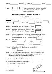 Kopfrechentest Klasse 10