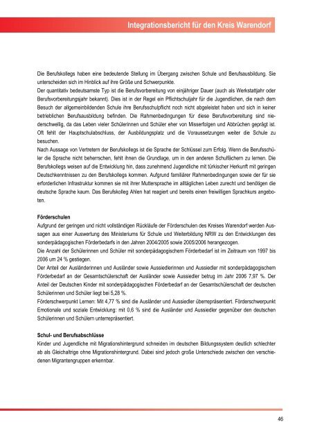 Integrationsbericht fÃ¼r den Kreis Warendorf - WAF 2030