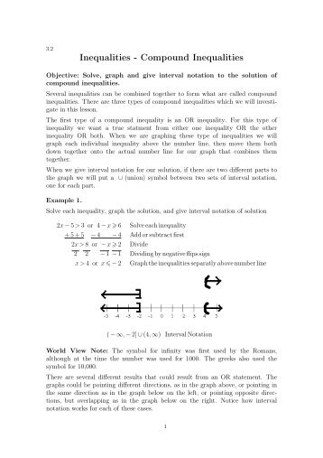 Inequalities - Compound Inequalities - Wallace Math Courses