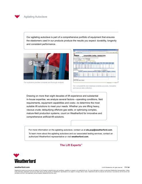 Agitating Autoclave - Weatherford International