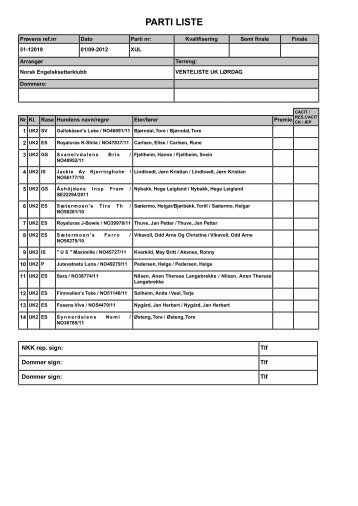 PARTI LISTE - Nesk