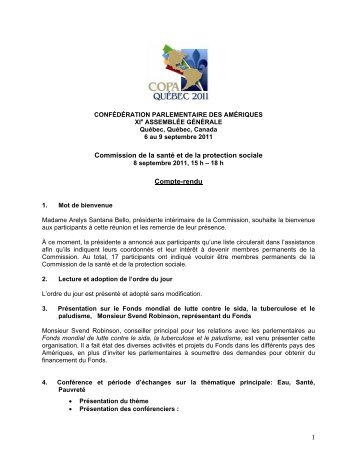 Compte-rendu de la réunion - COPA