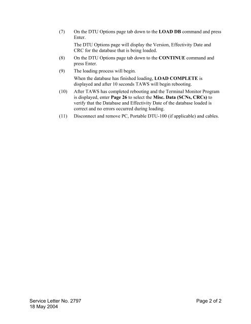 TAWS Airport Database Updates - Universal Avionics