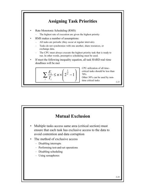 Chapter 2 Real-Time Systems Concepts Foreground/Background ...