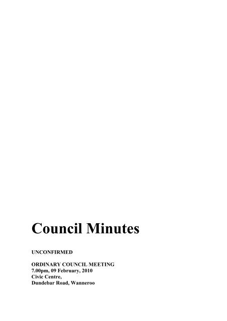Council Minutes - City of Wanneroo