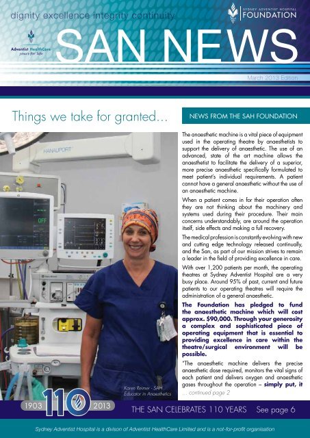 San News Autumn Edition - Sydney Adventist Hospital