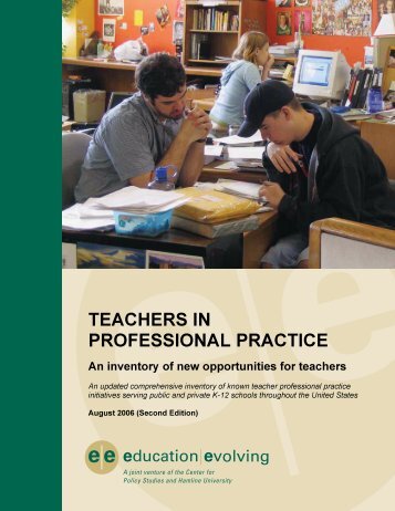 Teachers in Professional Practice - Education Evolving