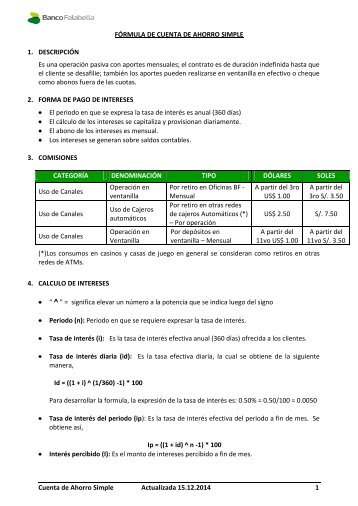 Cuenta de Ahorro Simple Actualizada 01.05.2013 ... - Banco Falabella