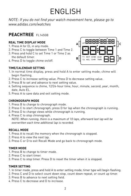 setting adidas watch
