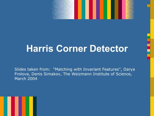 Harris Corner Detector - Multimedia Computing and Computer ...