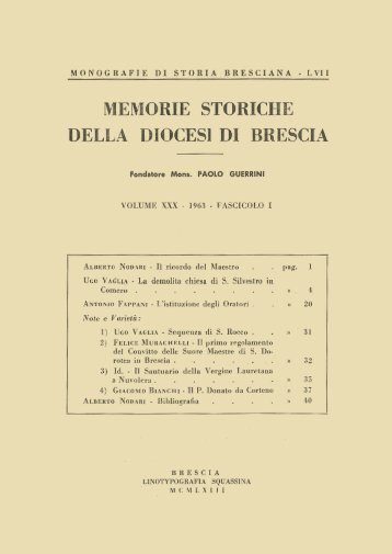 XXX (1963) Monografie di storia bresciana, 57 ... - Brixia Sacra