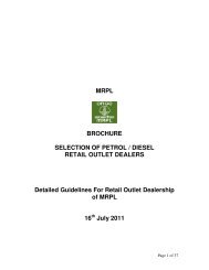 MRPL BROCHURE SELECTION OF PETROL / DIESEL RETAIL ...