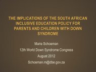 the implications of the south african inclusive education policy for ...