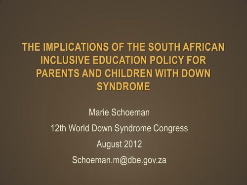 the implications of the south african inclusive education policy for ...