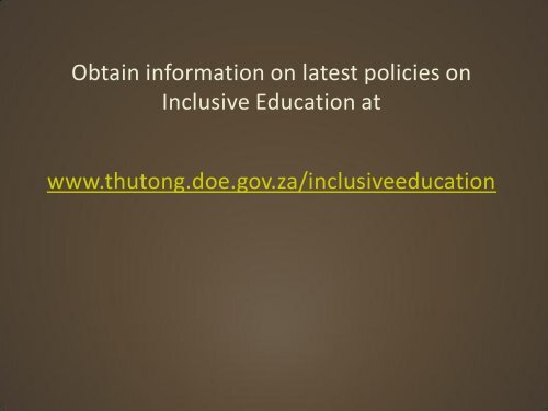the implications of the south african inclusive education policy for ...