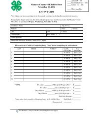 Manatee County 4-H Rabbit Show - Manatee County Extension Office