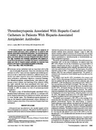 Thrombocytopenia Associated With Heparin-Coated Catheters in ...