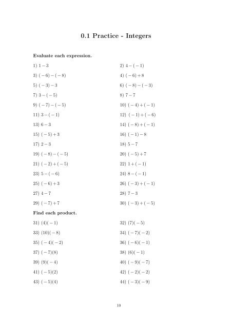 Beginning and Intermediate Algebra - Wallace Math Courses ...