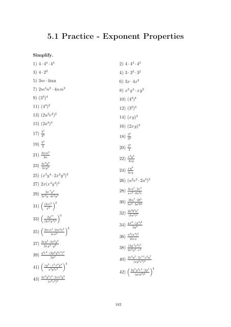 Beginning and Intermediate Algebra - Wallace Math Courses ...