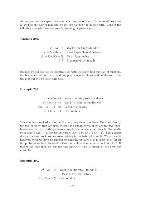 Beginning and Intermediate Algebra - Wallace Math Courses ...