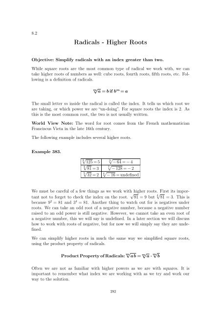 Beginning and Intermediate Algebra - Wallace Math Courses ...