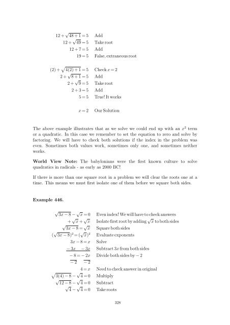 Beginning and Intermediate Algebra - Wallace Math Courses ...