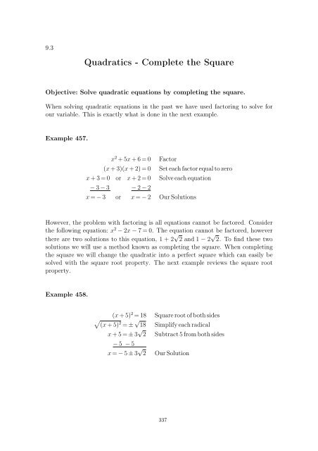 Beginning and Intermediate Algebra - Wallace Math Courses ...