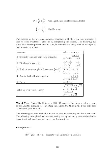 Beginning and Intermediate Algebra - Wallace Math Courses ...