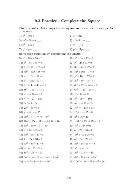 Beginning and Intermediate Algebra - Wallace Math Courses ...