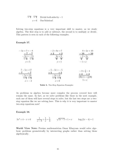 Beginning and Intermediate Algebra - Wallace Math Courses ...