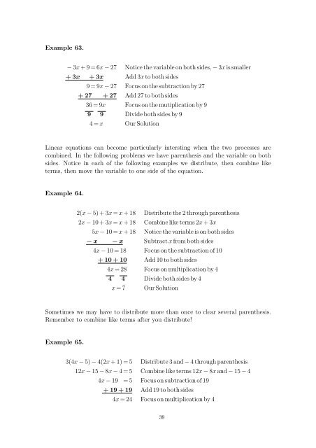 Beginning and Intermediate Algebra - Wallace Math Courses ...