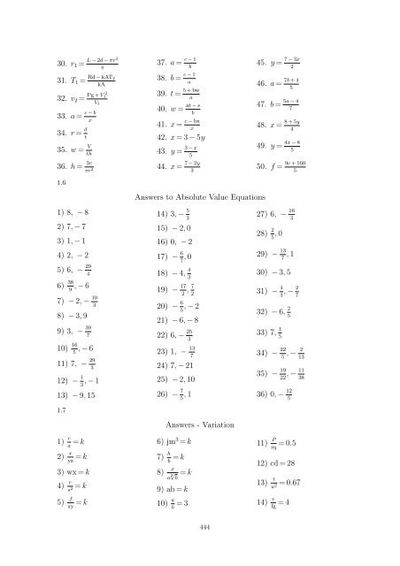 Beginning and Intermediate Algebra - Wallace Math Courses ...