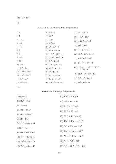 Beginning and Intermediate Algebra - Wallace Math Courses ...