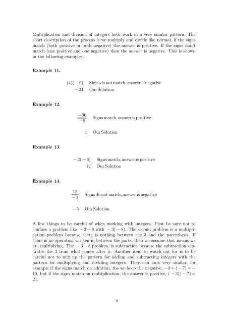 Beginning and Intermediate Algebra - Wallace Math Courses ...