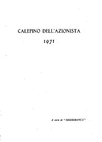 CALEPINO DELL'AZIONISTA