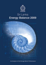 National Energy Balances year 2009 - Sri Lanka Sustainable ...