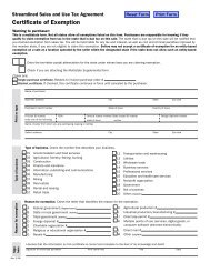 Streamlined Sales Tax Certificate of Exemption - State of Iowa