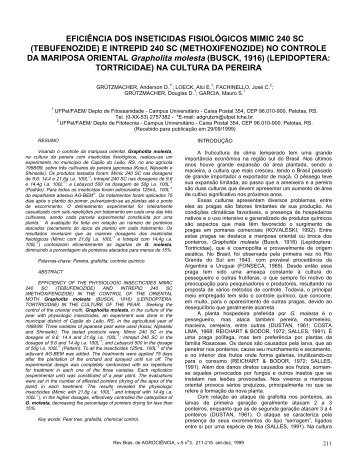 eficiÃªncia dos inseticidas fisiolÃ³gicos mimic 240 sc - PERIÃDICOS ...