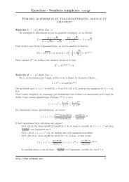 Exercices - Nombres complexes : corrigÃ© Formes ... - Bibmath