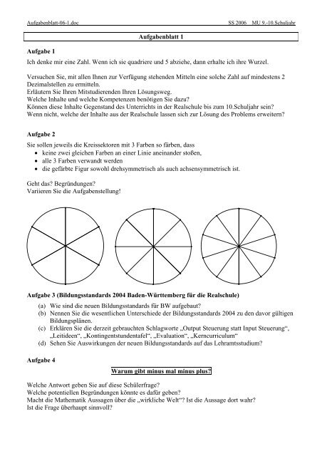 Aufgabenblatt 1