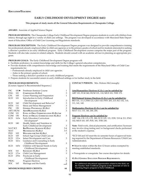 Academic Calendar 2011-2012 - Chesapeake College