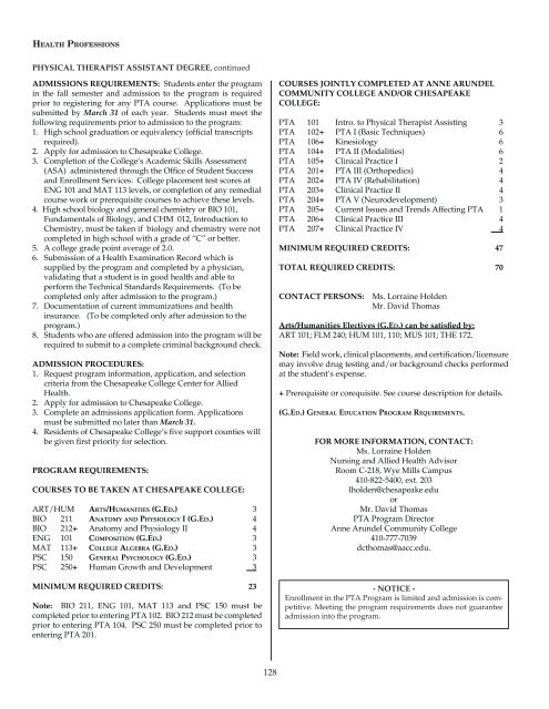 Academic Calendar 2011-2012 - Chesapeake College