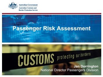 Passenger Risk Assessment Jan Dorrington - WCO