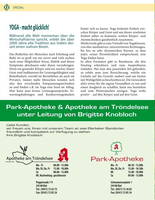 Sommer 2009 Zeitung der - Wohnungsbau-Genossenschaft Kiel-Ost ...