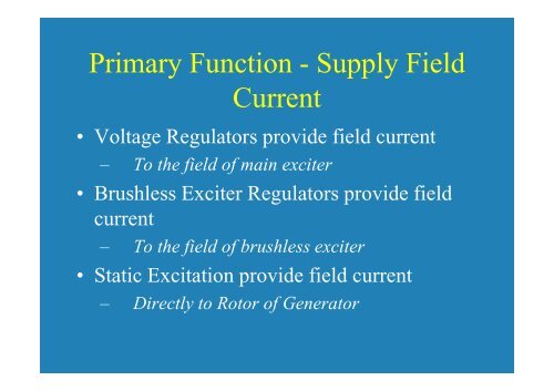 Exciter Control Module